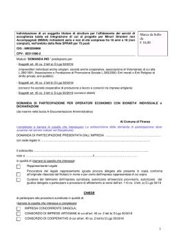Modulo domanda individuale in formato PDF
