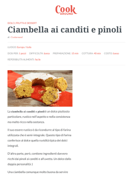 Ricetta Ciambella ai canditi e pinoli - Cookaround