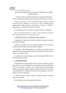 Avviso di Asta per l`assegnazione di rivendita ordinaria n&deg; 14 nel