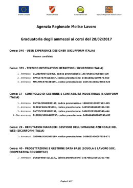 Elenco dei giovani ammessi ai corsi al 28/02/2017