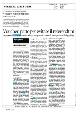Voucher, patto per evitare il referendum