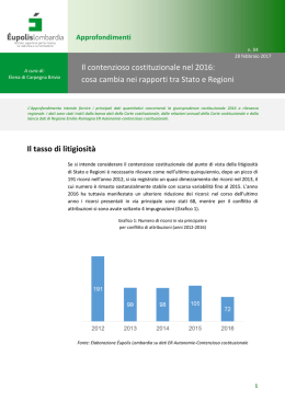 Rapporto Eupolis su contenzioso Stato Regioni nel 2016
