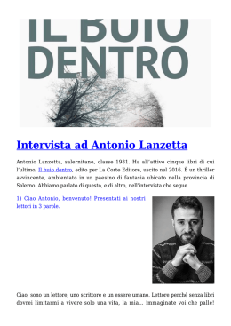 Intervista ad Antonio Lanzetta