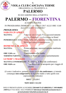 trasferta palermo 2017 - Viola Club Casciana Terme