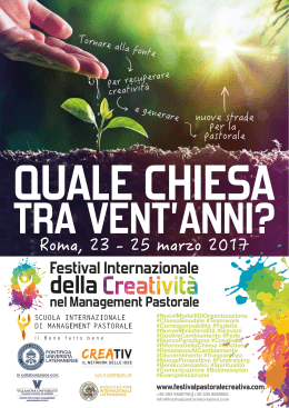Roma, 23 - 25 marzo 2017 - Festival della Pastorale Creativa