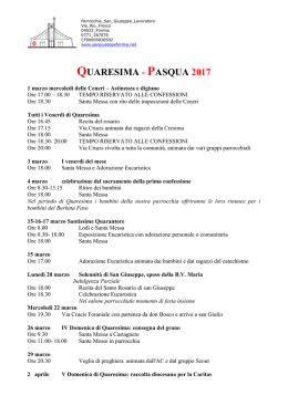 quaresima - pasqua 2017 - Parrocchia San Giuseppe Lavoratore