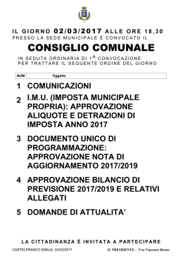 consiglio comunale - Comune di Castelfranco Emilia