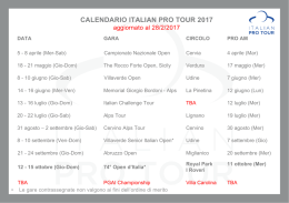 Calendario Italian Pro Tour agg. 28 febbraio