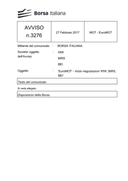 AVVISO n.3276 - Borsa Italiana
