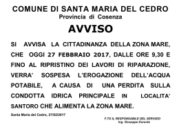 avviso - Comune di Santa Maria del Cedro