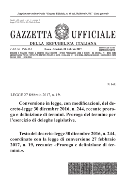 Legge 27 febbraio 2017 n. 19