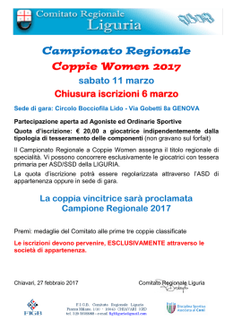 Bando Regionale a Coppie Women