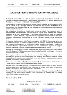 avvio confronto rinnovo contratto fastweb - FISTel Veneto