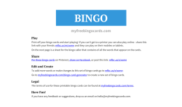 Play - My Free Bingo Cards