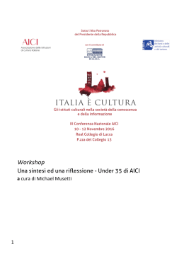 Gli Under 35 Raccontano I Workshop - Italia è Cultura