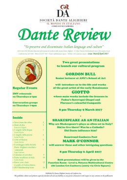current newsletter – pdf - Dante Alighieri Society of Canberra