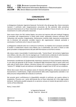 COMUNICATO Delegazione Sindacale SKY - FISTel Veneto