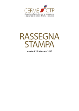 marted&igrave; 28 febbraio 2017