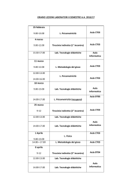 Orario laboratori II semestre