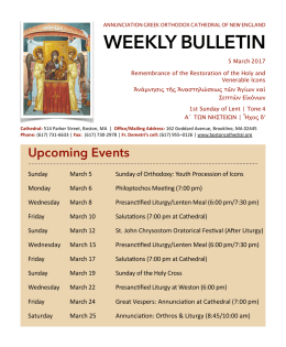 Bulletin Lent Sun 1 Tone 4 - Annunciation Greek Orthodox