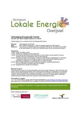 Uitnodiging energiecafé Twente 29 maart