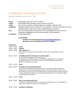 Programma - Psychiatrieonderwijs.nl