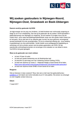 Wij zoeken gastouders in Nijmegen-Noord, Nijmegen-Oost