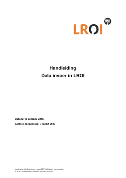 Handleiding Data invoer in LROI