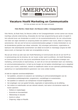 Vacature Hoofd Marketing en Communicatie