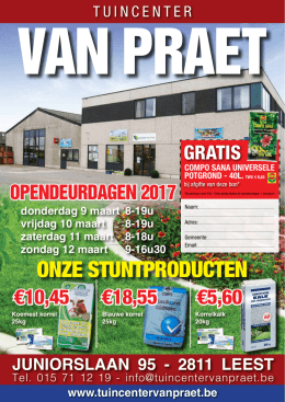 gratis - Tuin Center Van Praet