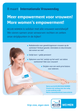Meer empowerment voor vrouwen! More women`s empowerment!