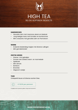 HiGH Tea - De Koperen Hoogte