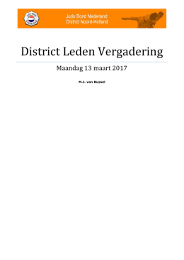 District Leden Vergadering - JBN Noord
