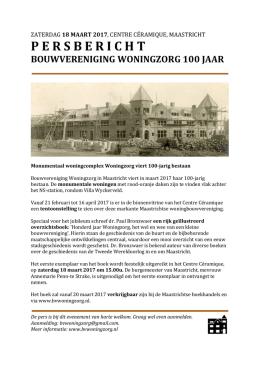 persbericht - Bouwvereniging Woningzorg