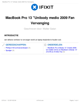 MacBook Pro 13 "Unibody medio 2009 Fan Vervanging