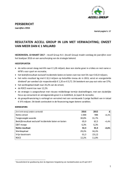 170310 Persbericht Accell Group jaarcijfers 2016