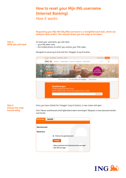 How to reset your Mijn ING username (Internet Banking) How it works