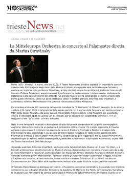 05 marzo 2017 Trieste News La Mitteleuropa Orchestra in concerto