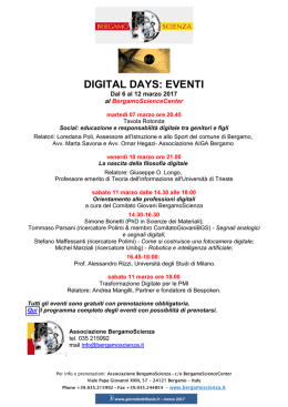 digital days: eventi - Giornale dell`Isola