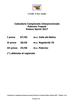2017 Calendario Campionato Interprovinciale Enduro