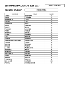 SETTIMANE LINGUISTICHE 2016-2017