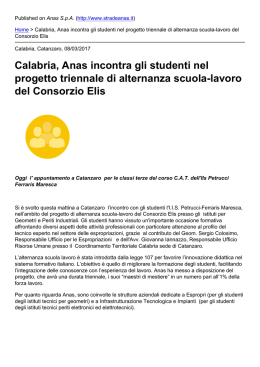 Calabria, Anas incontra gli studenti nel progetto triennale di
