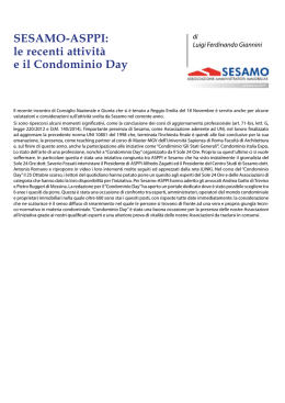 SESAMO-ASPPI: le recenti attività e il Condominio Day