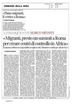 Piano migranti, il vertice a Roma