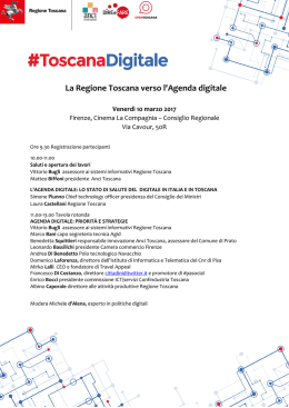 La Regione Toscana verso l`Agenda digitale