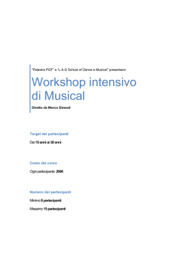 Workshop intensivo di Musical