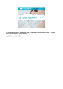 Sul sito associativo il 1&deg; numero della Newsletter fiscale di