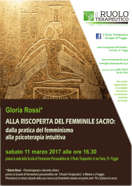 Locandina seminario Gloria Rossi