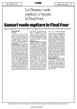 Sassari vuole ospitare le Final Four