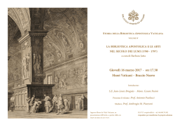 Giovedì 16 marzo 2017 - ore 17.30 Musei Vaticani – Braccio Nuovo